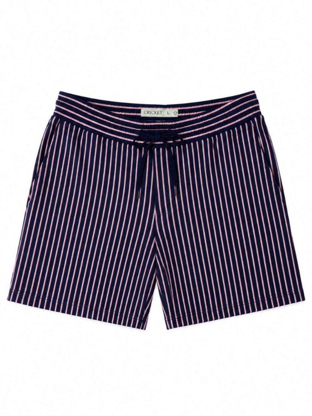 Criquet Navy Pink Striped Knit Drawstring Shorts Men's Size L